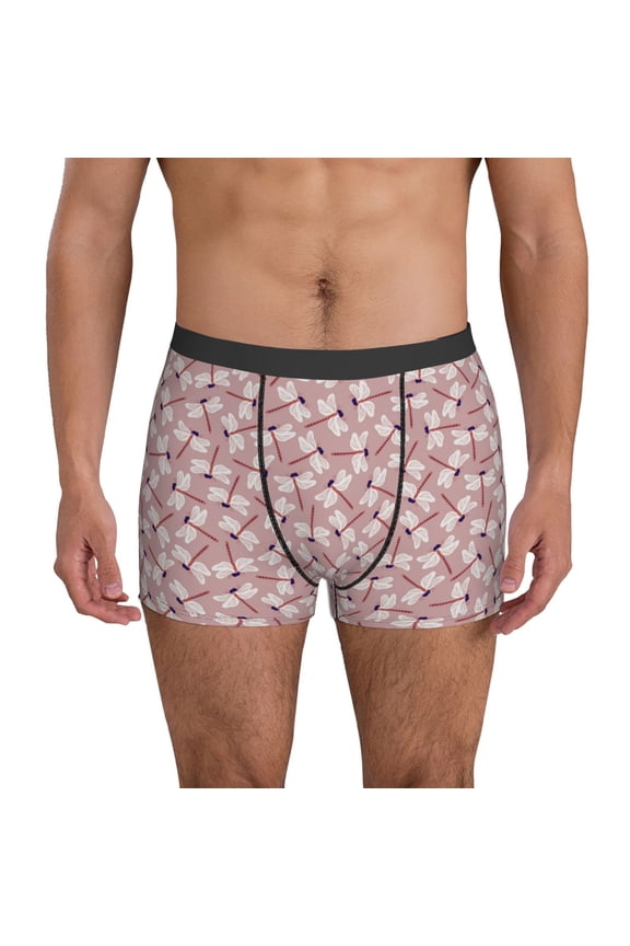 Mens Underwear Boxer Briefs - Dragonfly Print No.9095 Comfort Breathable men's boxer briefs with Flex Waistband