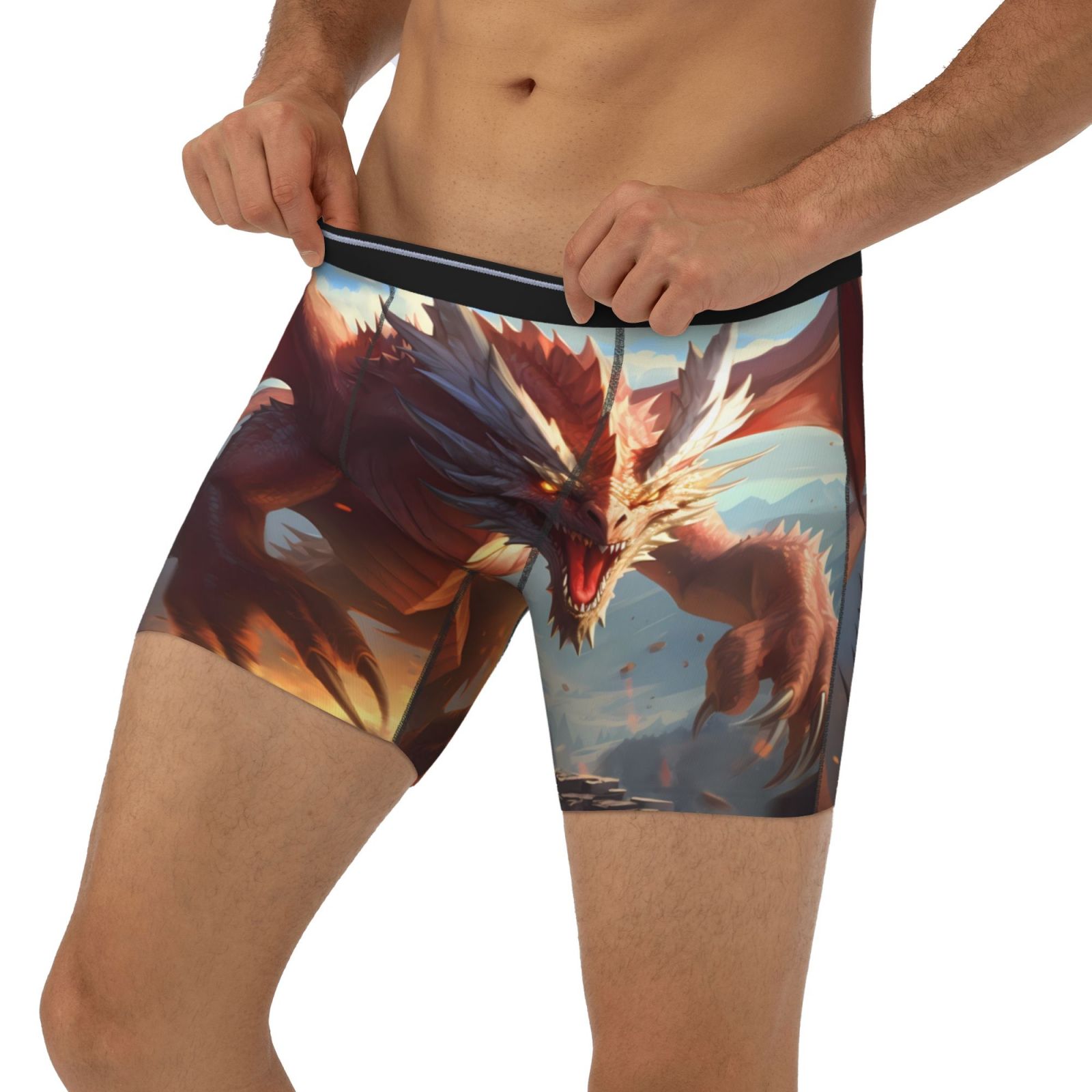 Ferocious Boxer Mens Underwear Boxer Briefs - Ferocious Dragon Fury Breathable Stretch ...