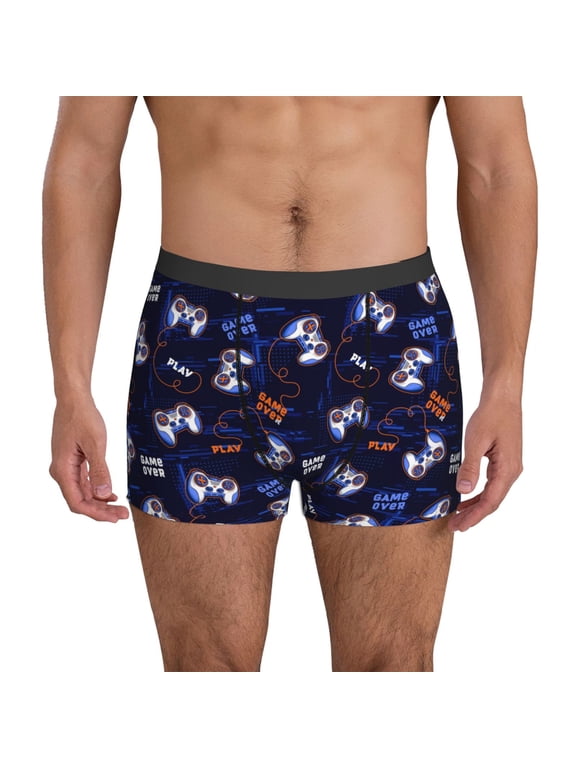 Mens Underwear Boxer Briefs - Game Pads Comfort Breathable men's boxer briefs with Flex Waistband
