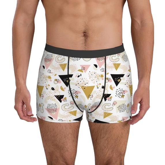 Mens Underwear Boxer Briefs - Geometric triangle Comfort Breathable men's boxer briefs with Flex Waistband