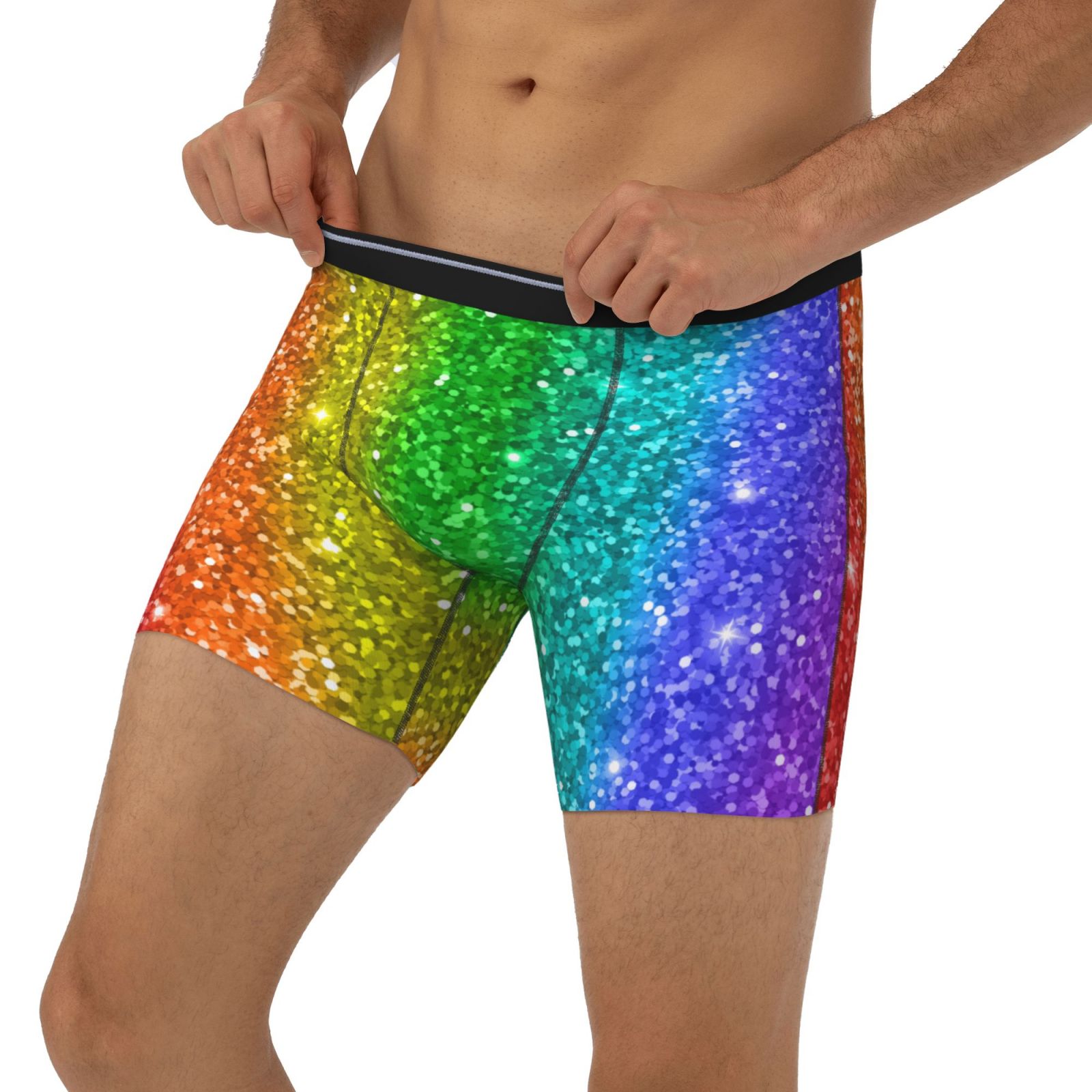 Mens Underwear Boxer Briefs - Glitter Rainbow PrintA Soft and ...