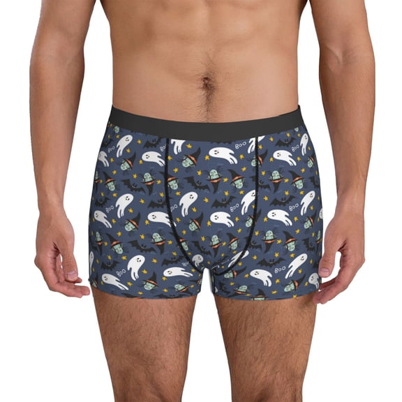 Mens Underwear Boxer Briefs - Halloween A Comfort Breathable men's boxer briefs with Flex Waistband