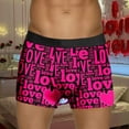 thumbnail image 1 of Mens Underwear Boxer Briefs Heart Print Fashion Stretch Ventilate Cotton Underpants Elastic Waistband Soft Comfortable Trunks Hot Pink XXXL, 1 of 5