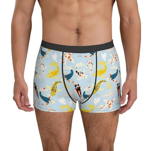 Mens Underwear Boxer Briefs - Japanese Carps Comfort Breathable men's boxer briefs with Flex Waistband