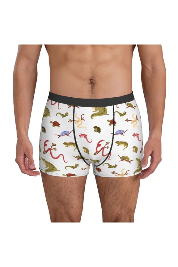 Mens Underwear Boxer Briefs - Lizard Snake Turtle Crocodile_A Comfort Breathable men's boxer briefs with Flex Waistband