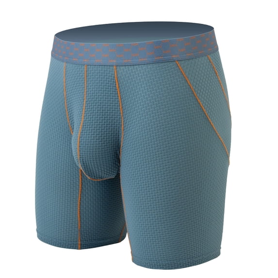 Mens Underwear Boxer Briefs Long Leg Classic Mid Waisted Stretchy Slim Breathable Full-Coverage Support Loungewear Athletic Workout Boxers