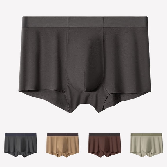 Mens Underwear Boxer Briefs Men's Fashion Solid Breathable Close Fitting Underpants Comfortable Briefs, Size L-3XL