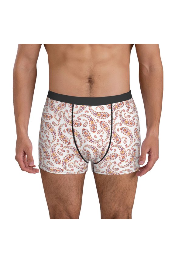 Mens Underwear Boxer Briefs - Paisley Pattern No.9095 Comfort Breathable men's boxer briefs with Flex Waistband