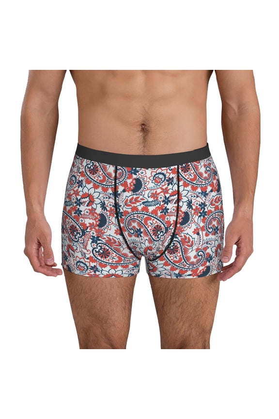 Mens Underwear Boxer Briefs - Paisley Print No.J95 Comfort Breathable men's boxer briefs with Flex Waistband