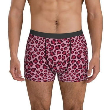 Mens Underwear Boxer Briefs - Rose leopard print Breathable Men's Boxer Briefs with Flex Waistband
