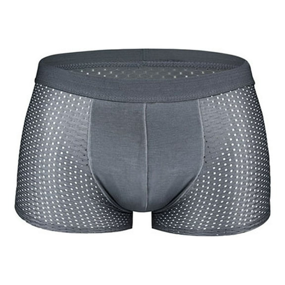 Mens Underwear Boxer Briefs Summer Mesh Breathable See Sheer Loose Stretch Cotton Brief ,L-5XL