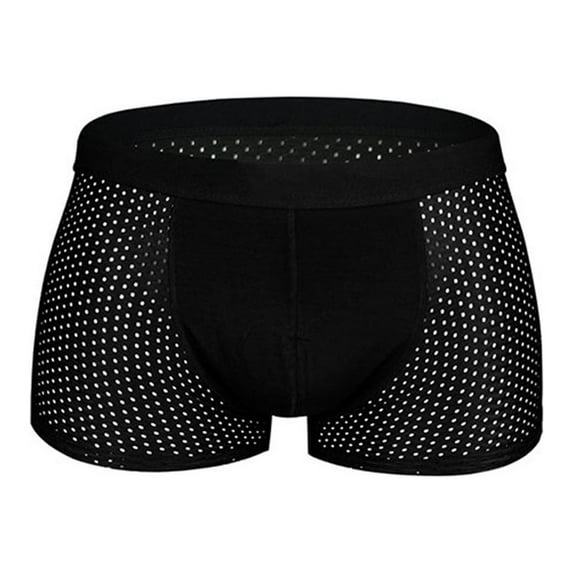 Mens Underwear Boxer Briefs Summer Mesh Breathable See Sheer Loose Stretch Cotton Brief ,L-5XL