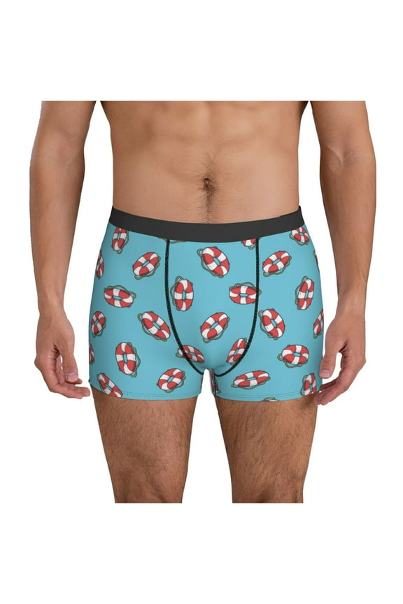 Mens Underwear Boxer Briefs - Swimming Ring Red Comfort Breathable men's boxer briefs with Flex Waistband