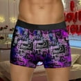 thumbnail image 1 of Mens Underwear Boxer Briefs Valentine Heart Print Fashion Stretch Ventilate Cotton Underpants Elastic Waistband Soft Comfortable Trunks Purple XL, 1 of 5