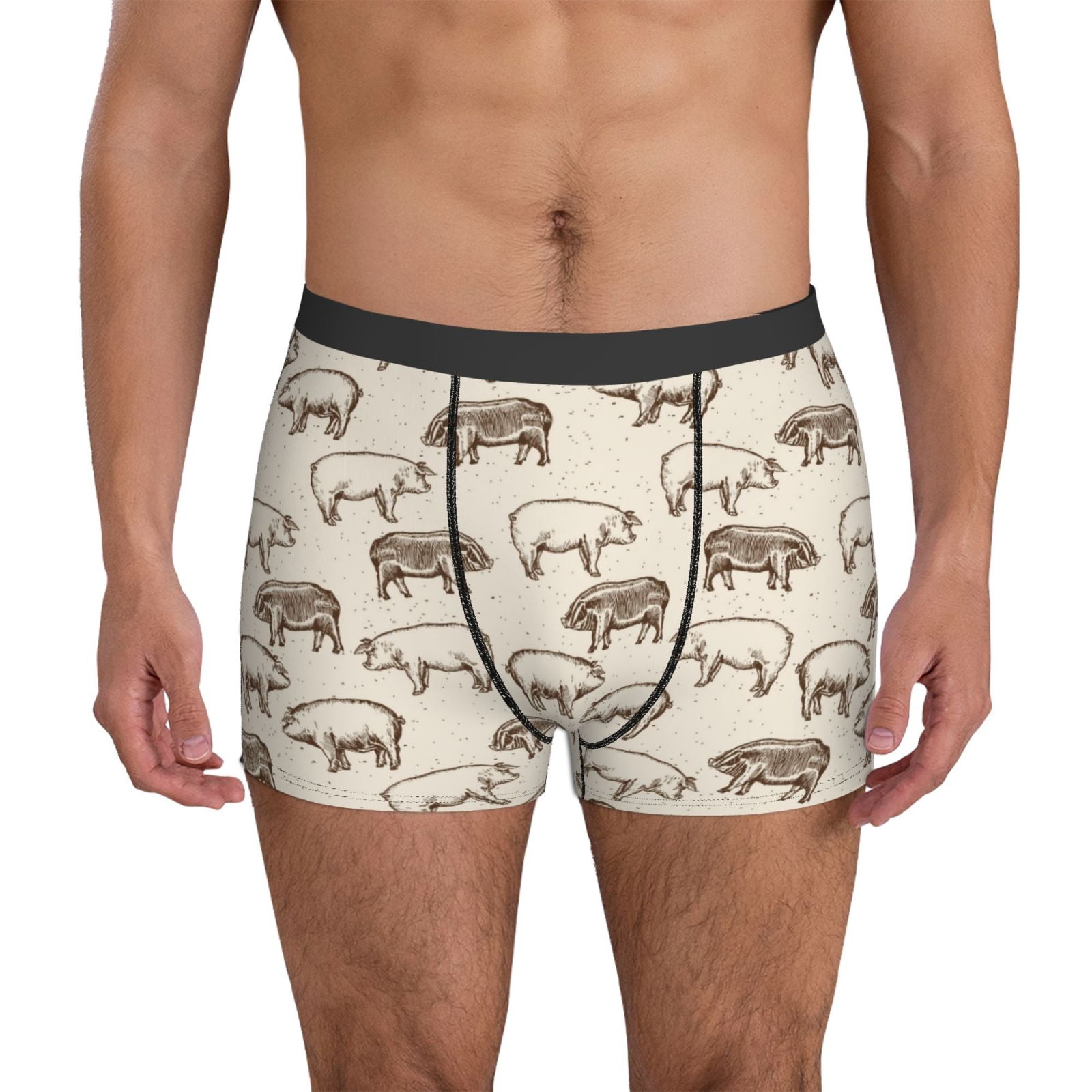 FORMRS Men's Funny Guinea Pig Boxer Briefs - Super Soft & Comfortable Underwear (S-4XL)