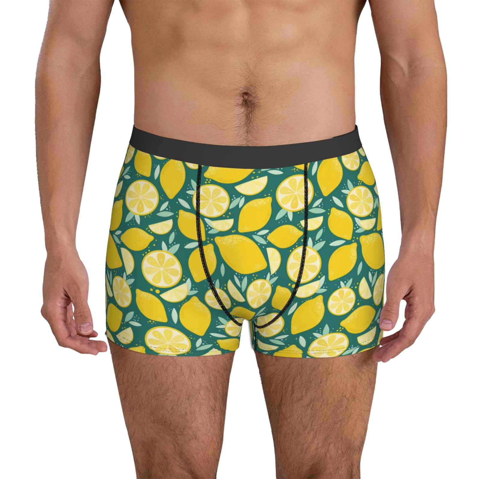 Mens Underwear Boxer Briefs - cartoon Lemon leaves print Comfort men's ...