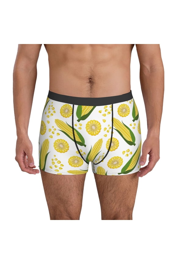 Mens Underwear Boxer Briefs - exotic cute corn cobs funny Comfort Breathable men's boxer briefs with Flex Waistband