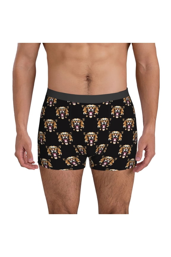 Mens Underwear Boxer Briefs - funny Tiger Comfort Breathable men's boxer briefs with Flex Waistband
