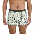 thumbnail image 1 of Mens Underwear Boxer Briefs - hand draw butterfly yellow checkered Comfort Breathable men's boxer briefs with Flex Waistband, 1 of 7
