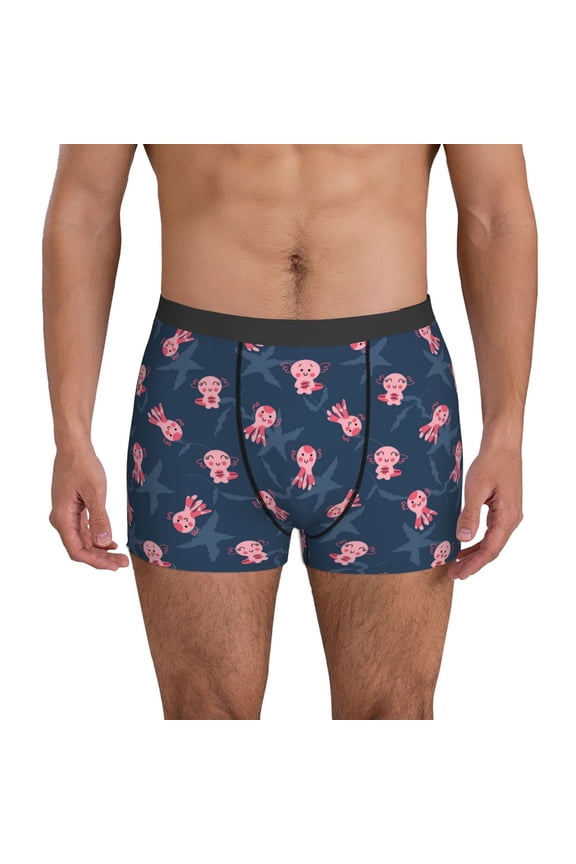Mens Underwear Boxer Briefs - octopus Axolotl funny Comfort Breathable men's boxer briefs with Flex Waistband