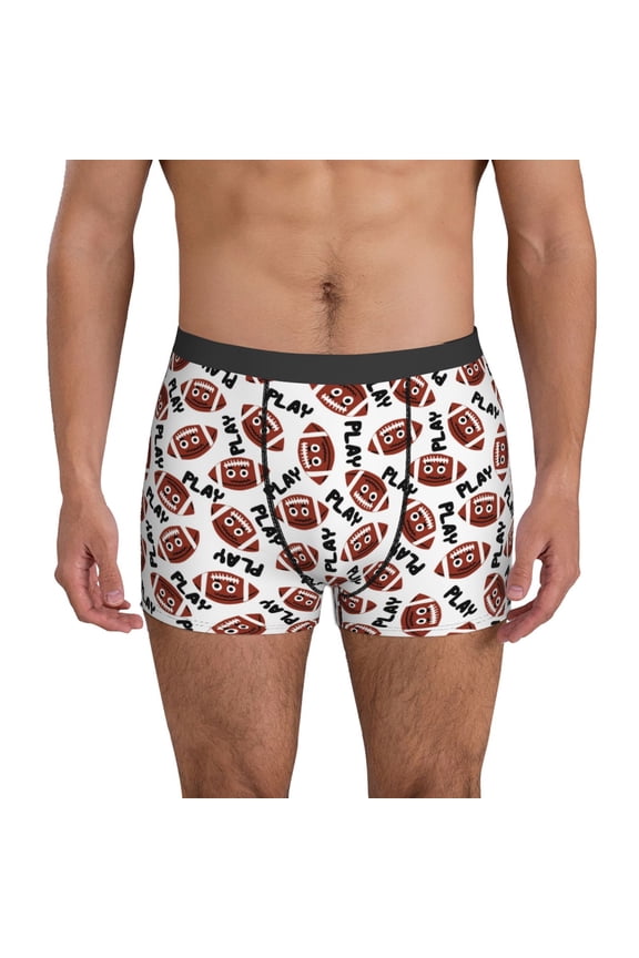 Mens Underwear Boxer Briefs - paly American football funny Comfort Breathable men's boxer briefs with Flex Waistband