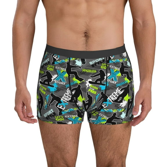 Mens Underwear Boxer Briefs - sport sonw board Comfort Breathable men's boxer briefs with Flex Waistband