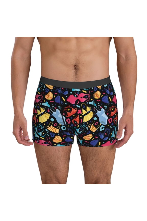Mens Underwear Boxer Briefs - swimsuits bikini pattern Comfort Breathable men's boxer briefs with Flex Waistband