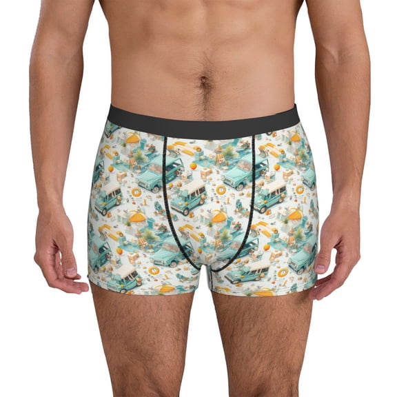 Mens Underwear Boxer Briefs - travel SUV RV camping Comfort Breathable men's boxer briefs with Flex Waistband