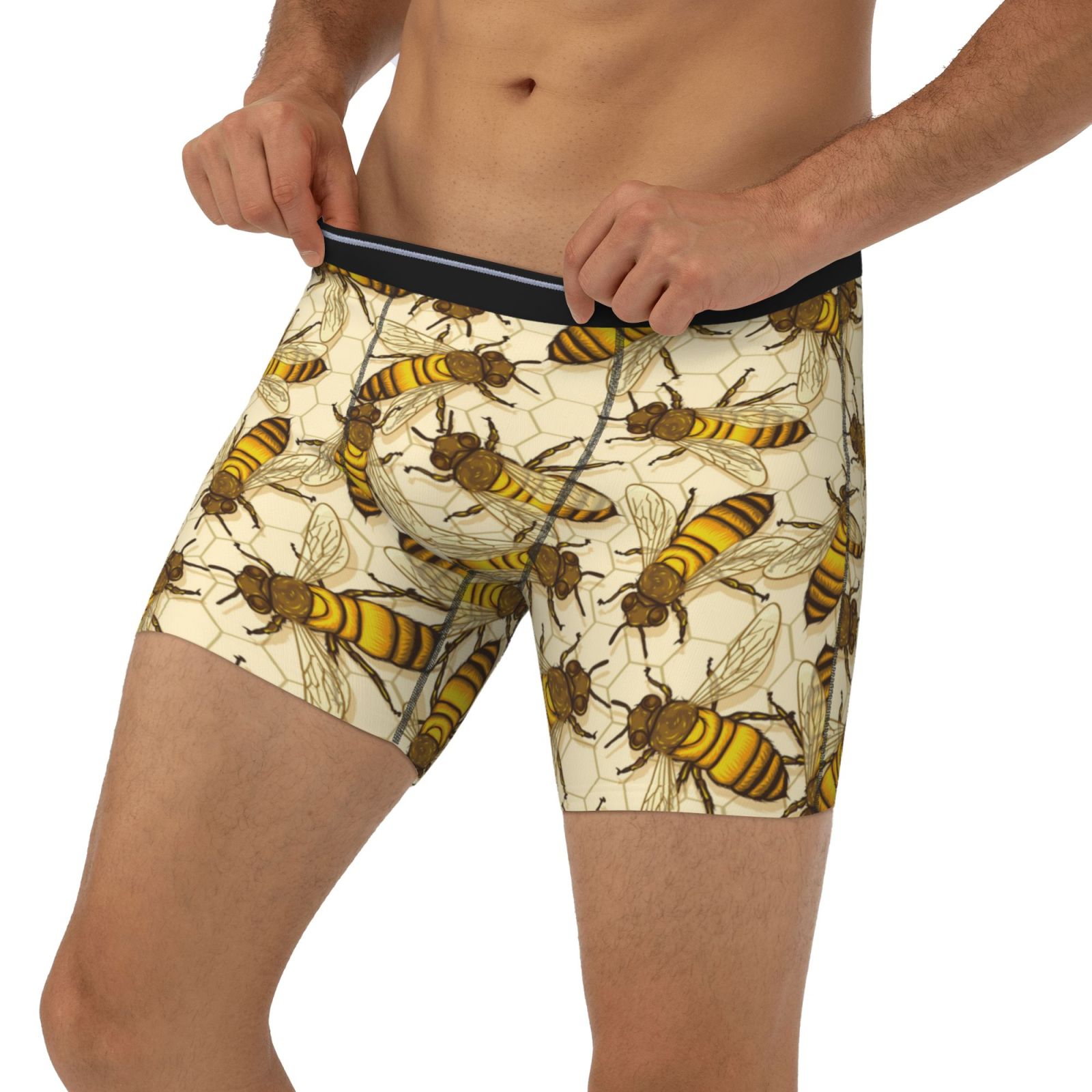 Mens Underwear Boxer Briefs - vintage honey bees honeycomb Breathable ...