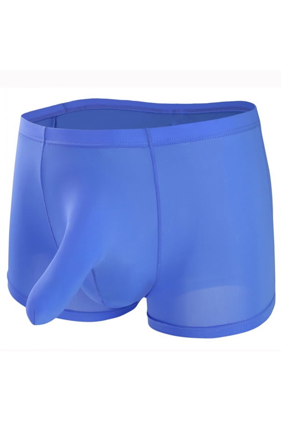 Mens Underwear Boxer Briefs with Bulge-Pouch Boys Casual Mid Waisted Stretchy Solid Color Breathable Loungewear Boxers