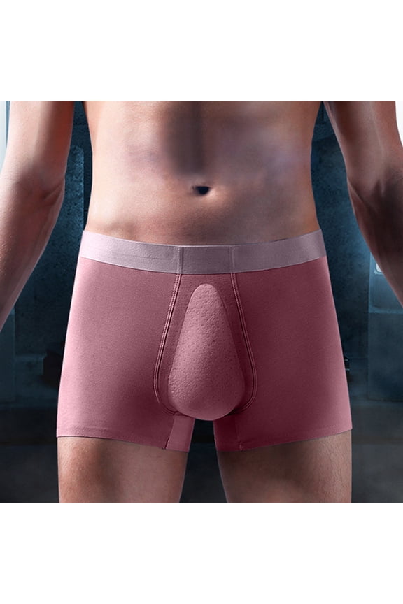Mens Underwear Boxers Briefs Solid Color Washable Incontinence 2.3 oz Absorbency Reusable Leak Proof Odor Control Trunks Breathable Bulge Enhancing Wicking Lightweight Cool Male Underpants