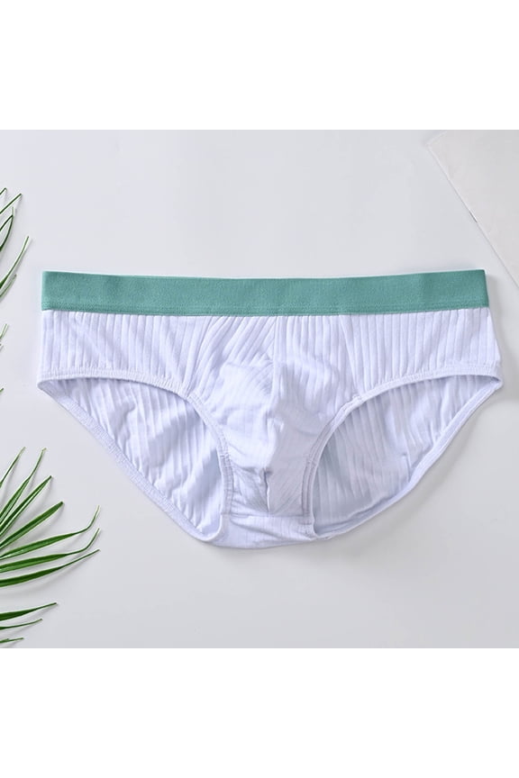 Mens Underwear Briefs Casual Color Block Stretchy Slim Mid Waisted Breathable High-Cut Basic Loungewear Workout Underpants