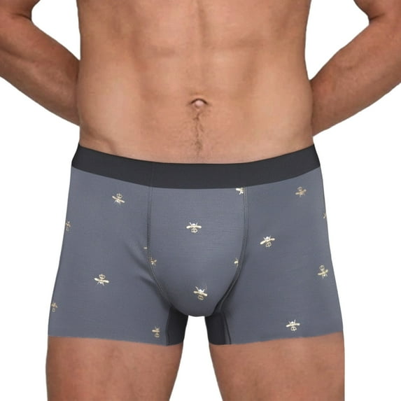 Mens Underwear Briefs Color Block Underwear Quick Dry Breathable Briefs Pattern Mens Boxer Shorts Dark Gray L