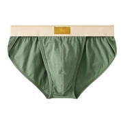 Mens Underwear Briefs Men's Underwear Loose Solid Color Contrast Triangle Pants Cotton Simple Fashion Large Boxer Briefs for Men Pack Green