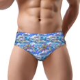 thumbnail image 1 of Mens Underwear Briefs - blue travel car flower Soft Comfort Men's Underwear, Breathable Stretch Classic Fit Mens Bikini Underwear, 1 of 5