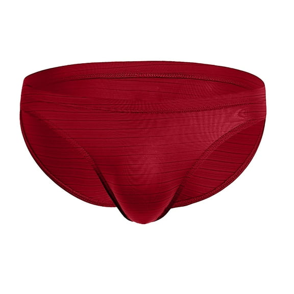 Mens Underwear Casual Solid Color Lightweight Mid Waisted High-Cut Breathable Briefs