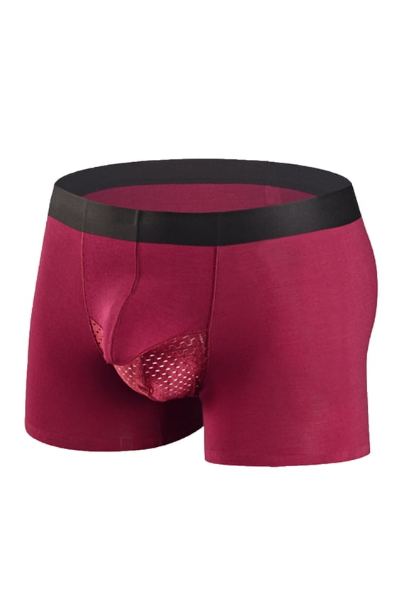 Mens Underwear Casual Solid Mid Waist Breathable Hip Lift Body Sculpting Boxer Underwear Pants