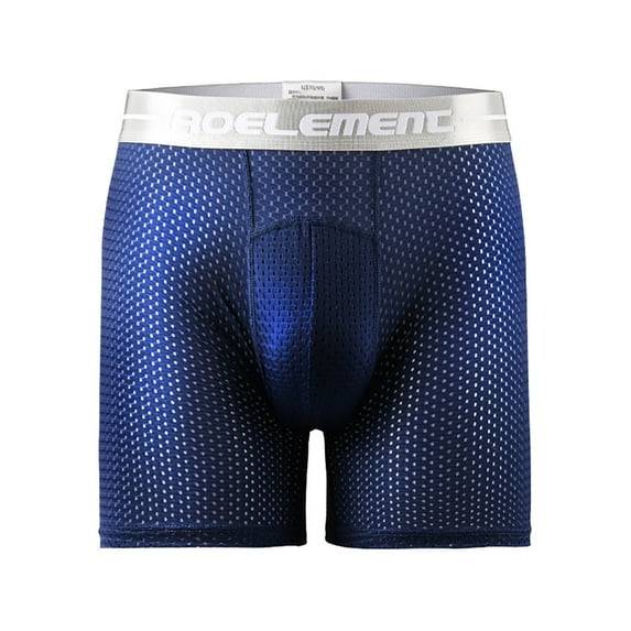 Mens Underwear Clearance AOEL EMENC Ice Silk Anti-wear Leg Anti-wear Open Crotch Long Boxer Shorts
