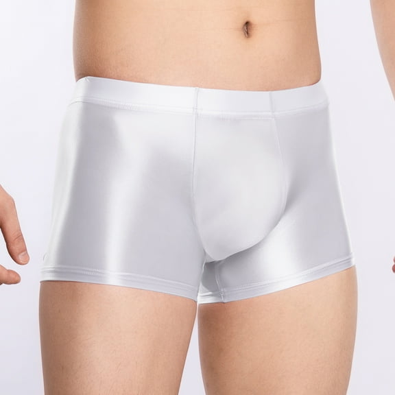 Mens Underwear Clearance!Brilliant Mens Underwear Boxer Briefs Men Casual Solid Sexy Breathable Middle Waist Sports Underwear Briefs Pants White M