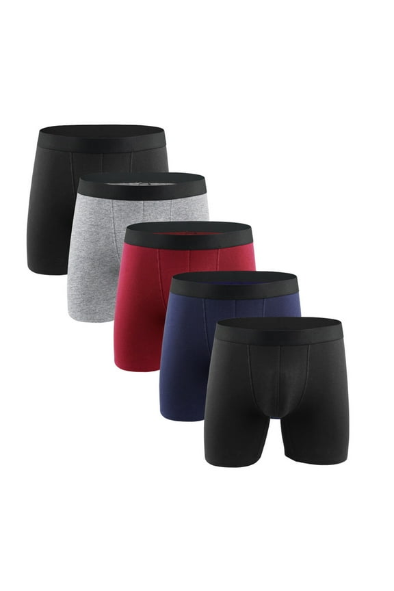 Mens Underwear!Brilliant Mens Underwear Boxer Briefs Men's Underwear Cotton Large Size Men's Boxer Underpants Extra Long Sport Solid Color Multicolor XXL