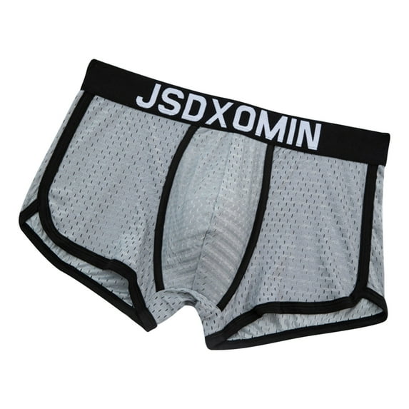 Mens Underwear Fashion Ice Silk Panties Briefs Fashion Breathable Nylon Mesh Boxers