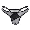 thumbnail image 1 of Mens Underwear Clearance Full Transparent Tulle Low-waist Hollow Ultra-thin Seamless Mesh Briefs, 1 of 6