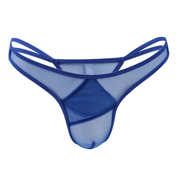 Mens Underwear Full Transparent Tulle Low-waist Hollow Ultra-thin Seamless Mesh Briefs