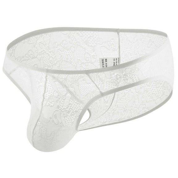 Mens Underwear Men Casual Fashion Solid Sexy Cutout Open File Ice Silk Briefs