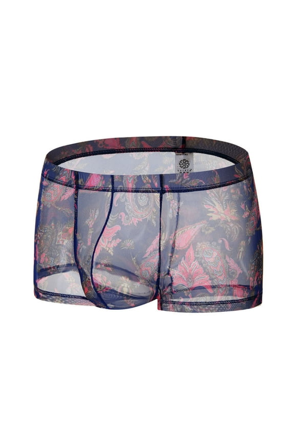 Mens Underwear Men's Sexy Underwear Transparent Shorts Hot Lip Print Underpants