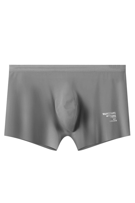 Mens Underwear Clearance Men's Solid Color Ice Silk Seamless One Piece Boxer Briefs