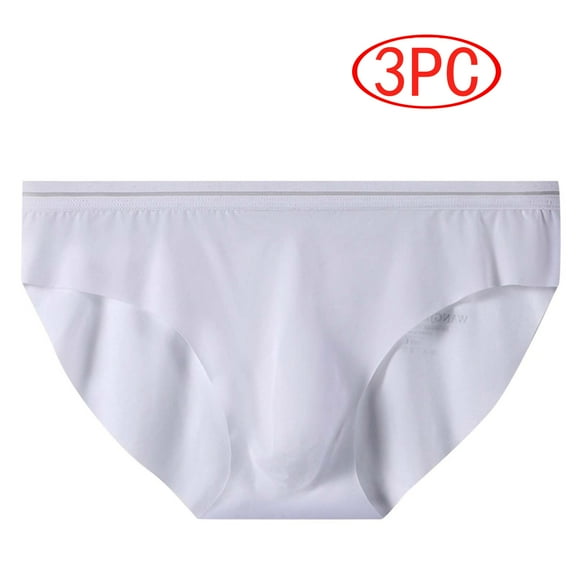 Mens Underwear Men's Solid Color Ice Silk Seamless One Piece Briefs