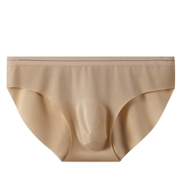 Mens Underwear Men's Solid Color Ice Silk Seamless One Piece Briefs