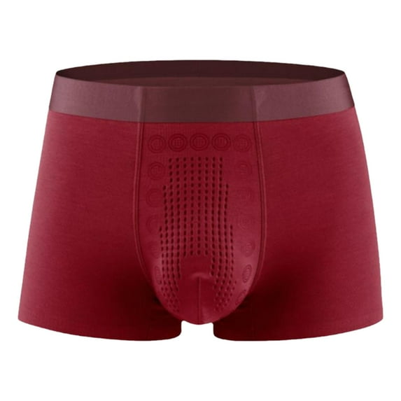 Mens Underwear Copper Fiber Negative Ion Solid Color Breathable Four Corner Underwear for Men Pack
