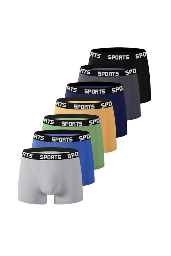 Mens Underwear Cotton Male 1Pcs Sports Letter Printed Panties Boxers Underwear Mens Silk Boxers Navy S